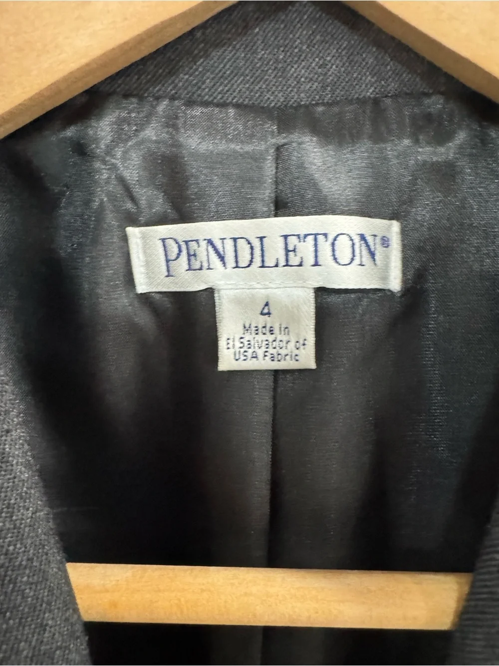Pendleton Gray Wool Blazer Jacket Women’s 10P Petite Tailored Career Office